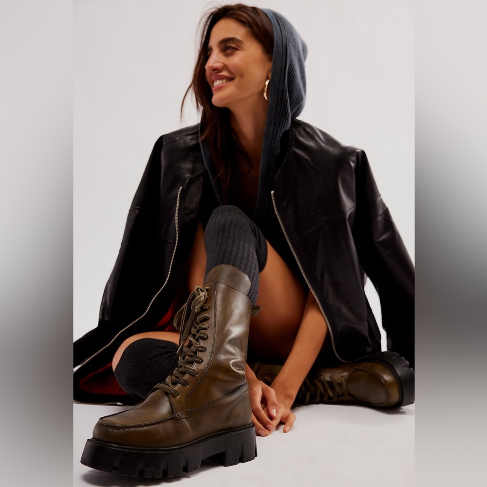 Free People Jones Lug Sole Lace-Up Boots